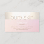 Elegant Blush Pink Gold Esthetician Spa Visitekaartje (Voorkant)