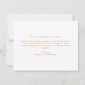 Elegant Blush Pink Gold Floral Custom Wedding Bedankkaart (Achterkant)