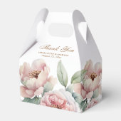 Elegant Blush Pink Gold Floral Weddenschap Bedankdoosjes (Achterkant)