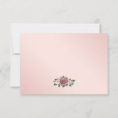 Elegant Blush Pink Gold Floral Weddenschap RSVP Kaartje (Achterkant)