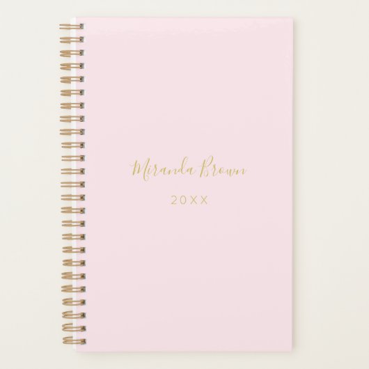 Elegant Blush Pink Gold Minimalist Classy Chic Planner (Voorkant)