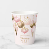Elegant Blush Pink Gold Ornaments kerstfeest Papieren Bekers (Achterkant)
