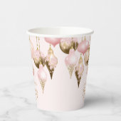 Elegant Blush Pink Gold Ornaments kerstfeest Papieren Bekers (Links)