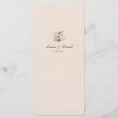 Elegant Blush Pink Gold Roses Wedding Flat Menu (Achterkant)
