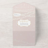 Elegant Blush Pink Heart Leaf Tree Weddenschap All In One Uitnodiging (Buitenkant)