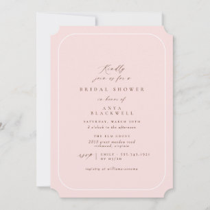 Elegant Blush Pink Klassiek Vrijgezellenfeest Kaart