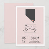 Elegant Blush Pink Las Vegas Wedding Invitation Kaart (Voorkant / Achterkant)