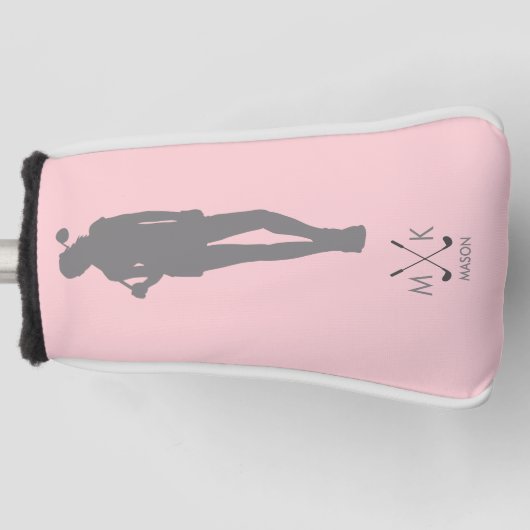 Elegant Blush Pink | Modern Lady Golfer Golfheadcover (Voorkant)