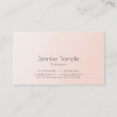 Elegant Blush Pink Modern Minimalist Plain Luxury Visitekaartje (Achterkant)