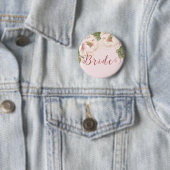 Elegant Blush Pink Peony Floral Bride Button (In situ)