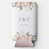 Elegant Blush Pink Peony Floral Monogram Weddensch (Achterkant)