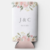 Elegant Blush Pink Peony Floral Monogram Weddensch (Voorkant)