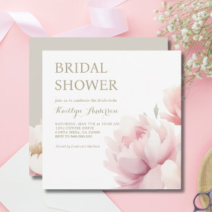 Elegant Blush Pink Peony Garden Vrijgezellenfeest Kaart