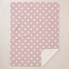 Elegant Blush Pink Polka Dot Sherpa Deken
