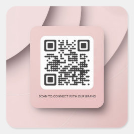 Elegant Blush Pink QR Code Sticker voor bedrijven