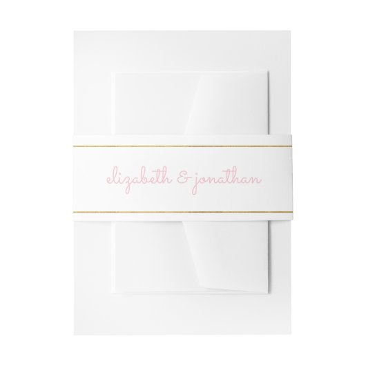Elegant Blush Pink Rose Gold Wit  Script Uitnodigingen Wikkel (Voorkant Voorbeeld)