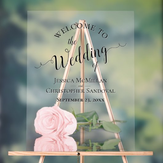 Elegant Blush Pink Rose Romantic Wedding Welcome (Neutre)