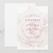 Elegant Blush Pink Rose Waterverf Floral Wedding