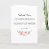 Elegant Blush Pink Roses Floral Foto Funeral Programma (Achterkant)