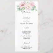 Elegant Blush Pink Roses Floral Wedding Menu (Voorkant)