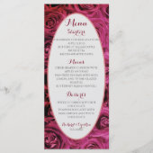 Elegant Blush Pink Roses Lux Wedding Menu (Voorkant)