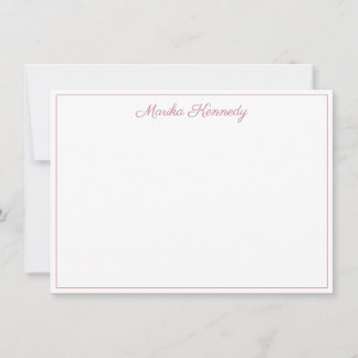 Elegant Blush Pink Script Border Notitiekaartje