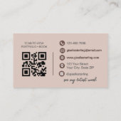 Elegant Blush Pink Script QR-code Visitekaartje (Achterkant)
