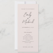 Élégant Blush Pink Simple Wedding Programme (Devant)