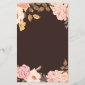 Elegant Blush Pink Victoria Floral Wedding Menu (Achterkant)