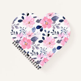 Elegant Blush Pink Watercolor Floral Phone Case Notitieboek