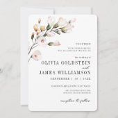 Elegant Blush Pink Waterverf Floral Wedding Kaart (Voorkant)