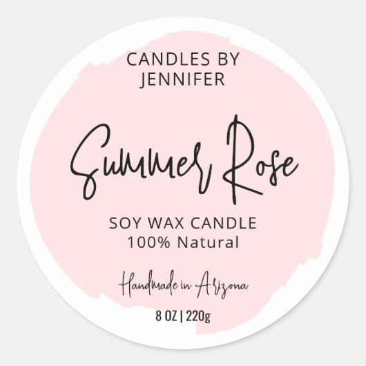 Elegant Blush Pink Waterverf Moderne Product Ronde Sticker (Voorkant)