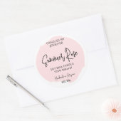 Elegant Blush Pink Waterverf Moderne Product Ronde Sticker (Envelop)