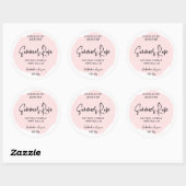 Elegant Blush Pink Waterverf Moderne Product Ronde Sticker (Vel)