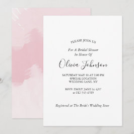 Elegant Blush Pink Waterverf Vrijgezellenfeest Kaart