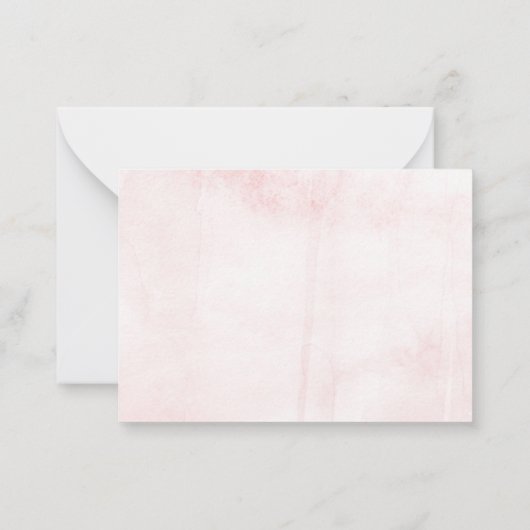 Elegant Blush Pink Waterverf - Weddenschap Harteli Notitiekaartje (Achterkant)