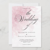 Elegant Blush Pink Waterverf Wedding Kaart (Voorkant)