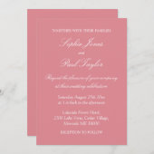 Elegant Blush Pink Wedding Kaart (Voorkant / Achterkant)