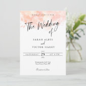 Elegant Blush Pink Wedding Kaart (Staand voorkant)