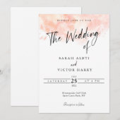 Elegant Blush Pink Wedding Kaart (Voorkant / Achterkant)