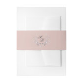 Elegant Blush Pink Wedding Monogram Uitnodigingen Wikkel (Voorkant Voorbeeld)