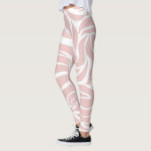 Elegant Blush Pink White Animal Print Leggings (Links)