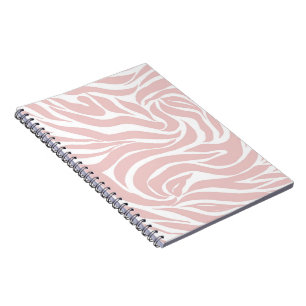 Elegant Blush Pink White Animal Print Notitieboek