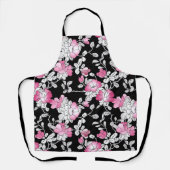 Elegant Blush Pink White Black Floral Pattern Schort (Voorkant)