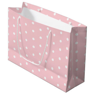 Elegant Blush Pink White Polka Gedotteerde Sjabloo Groot Cadeauzakje