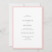 Elegant Blush Pink & White Typography Wedding Kaart (Voorkant)