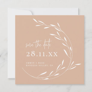 Elegant Blush Pink Wreater Square Save the Date