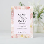 Elegant Blush Plum Floral Save the Date Aankondiging (Staand voorkant)