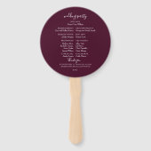 Elegant Blush Plum Floral Wedding Hand Fans Handwaaier (Achterkant)