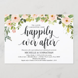 Elégant Blush Post Mariage Brunch Invitation Card